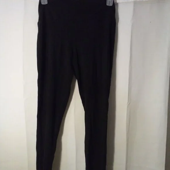 Shape FX Leggings Women L Straight Skinny Active Athletic Cropped Black - Picture 9 of 13